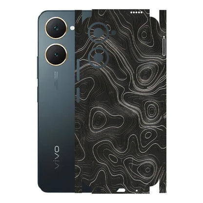 VIVO Y Series Phone Skins (All Models) - Abstract White Line Map - 3D Embossed Finish (L-269) Vivo Y18