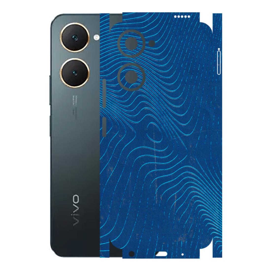 VIVO Y Series Phone Skins (All Models) - Abstract Blue Line Map - 3D Embossed Finish (L-272) Vivo Y18