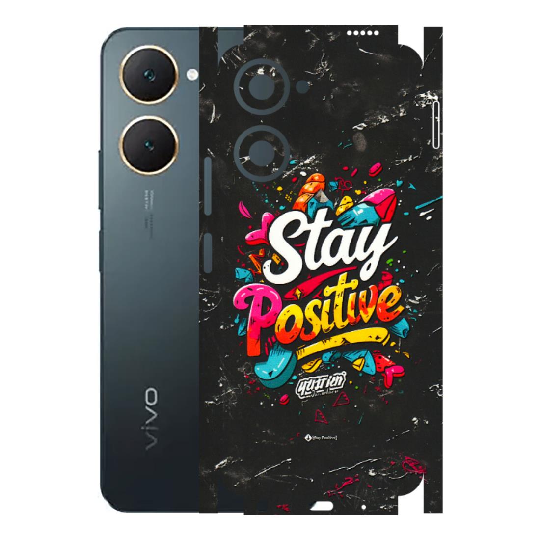 VIVO Y Series Phone Skins (All Models) - Stay Positive Black - 3D Embossed Finish (L-31) Vivo Y18