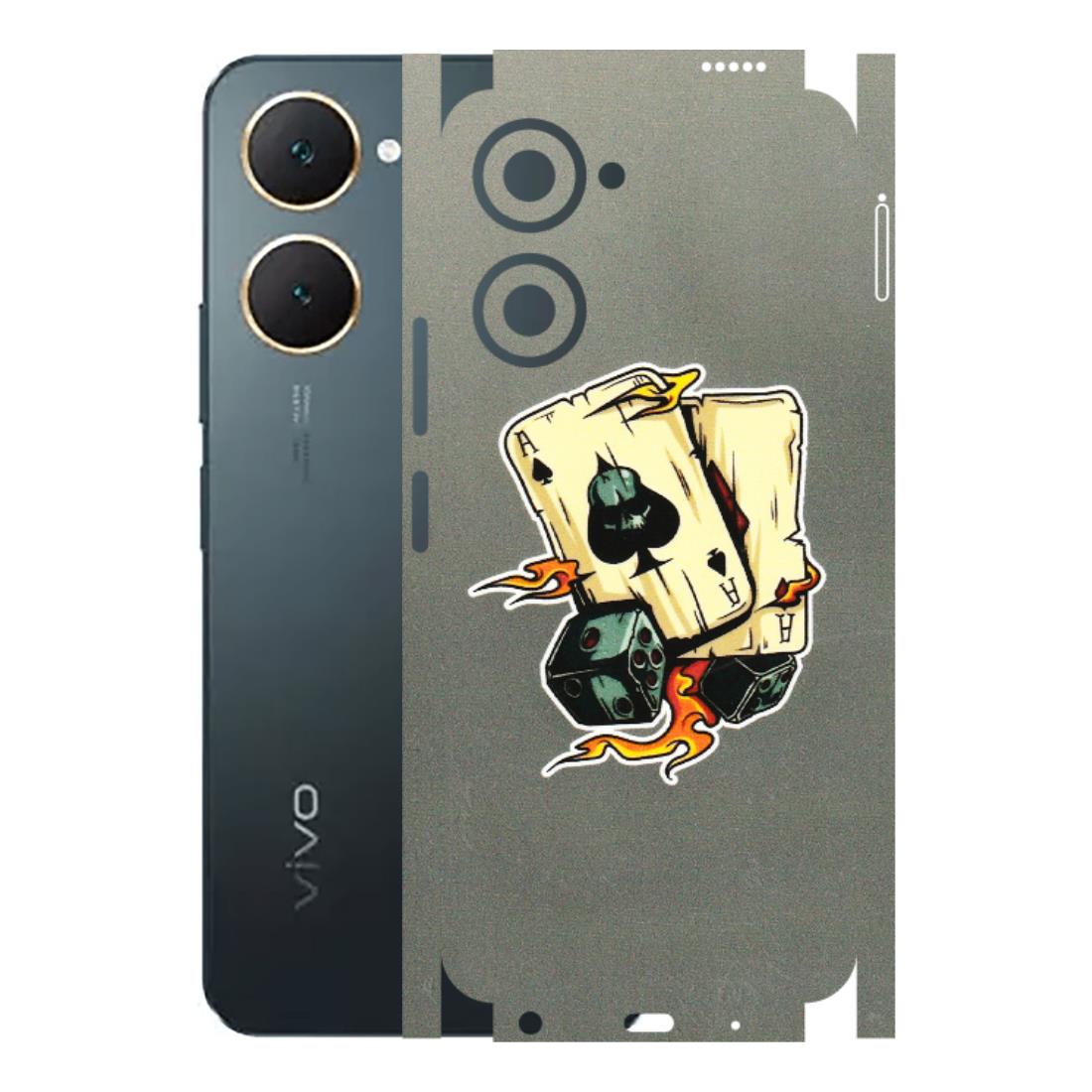 VIVO Y Series Phone Skins (All Models) - Grey Cards Of Ace - 3D Embossed Finish (L-77) Vivo Y18