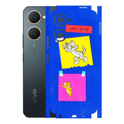 VIVO Y Series Phone Skins (All Models) - Tom N Jerry Sticky Notes - 3D Embossed Finish (L-88) Vivo Y18
