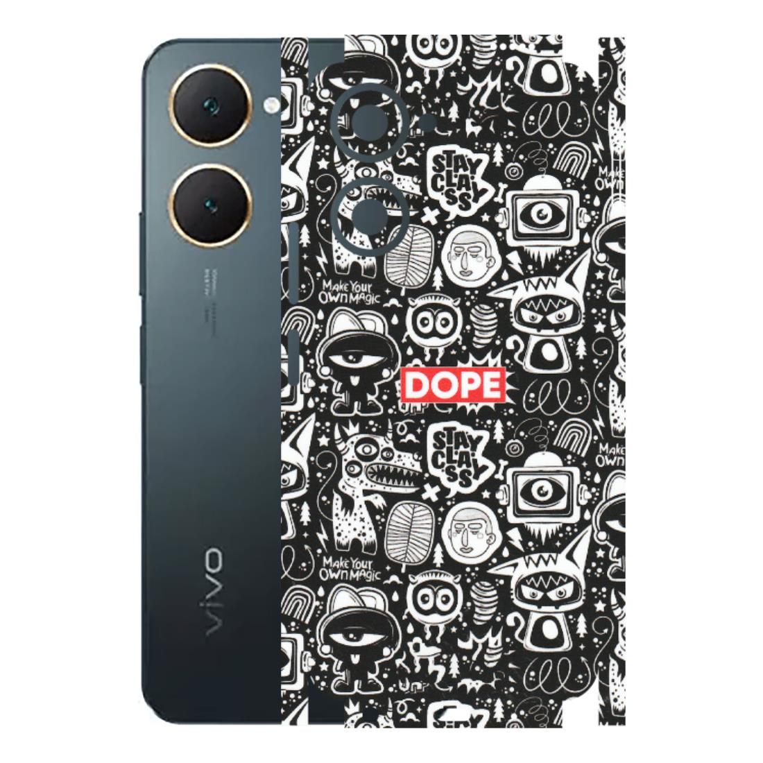 VIVO Y Series Phone Skins (All Models) - Dope Stay Classy Black Doodles - Matte Finish (M-126) Vivo Y18