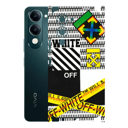 VIVO Y Series Phone Skins (All Models) - White Off Abstract - 3D Embossed Finish (L-172) Vivo Y19E