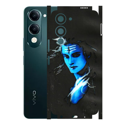 VIVO Y Series Phone Skins (All Models) - Har Har Mahadev Blue/Black - 3D Embossed Finish (L-185) Vivo Y19E