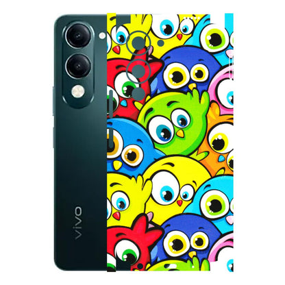 VIVO Y Series Phone Skins (All Models) - Cute Fluffy Birds - 3D Embossed Finish (L-213) Vivo Y19E