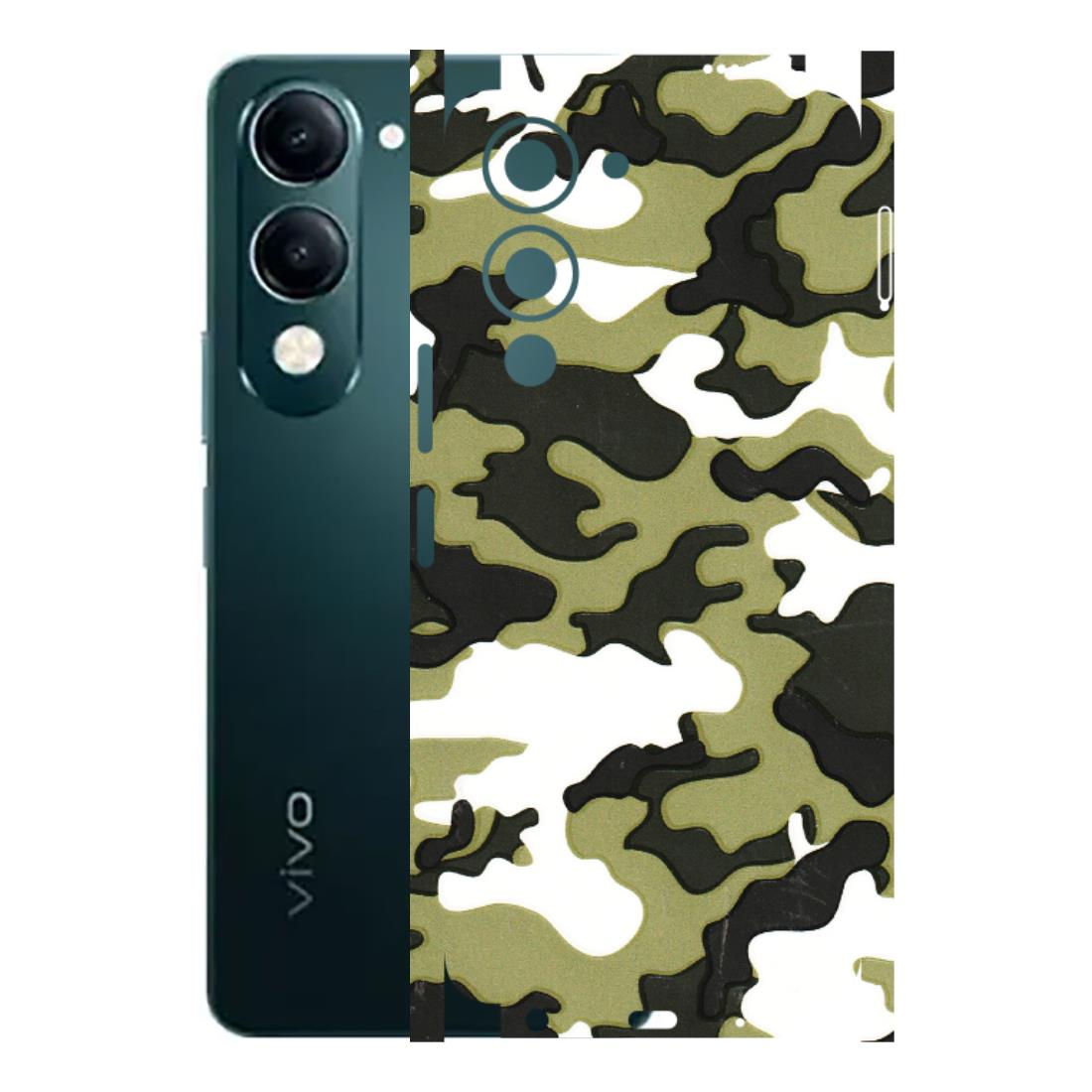VIVO Y Series Phone Skins (All Models) - Camouflages White And Green - 3D Embossed Finish (L-243) Vivo Y19E