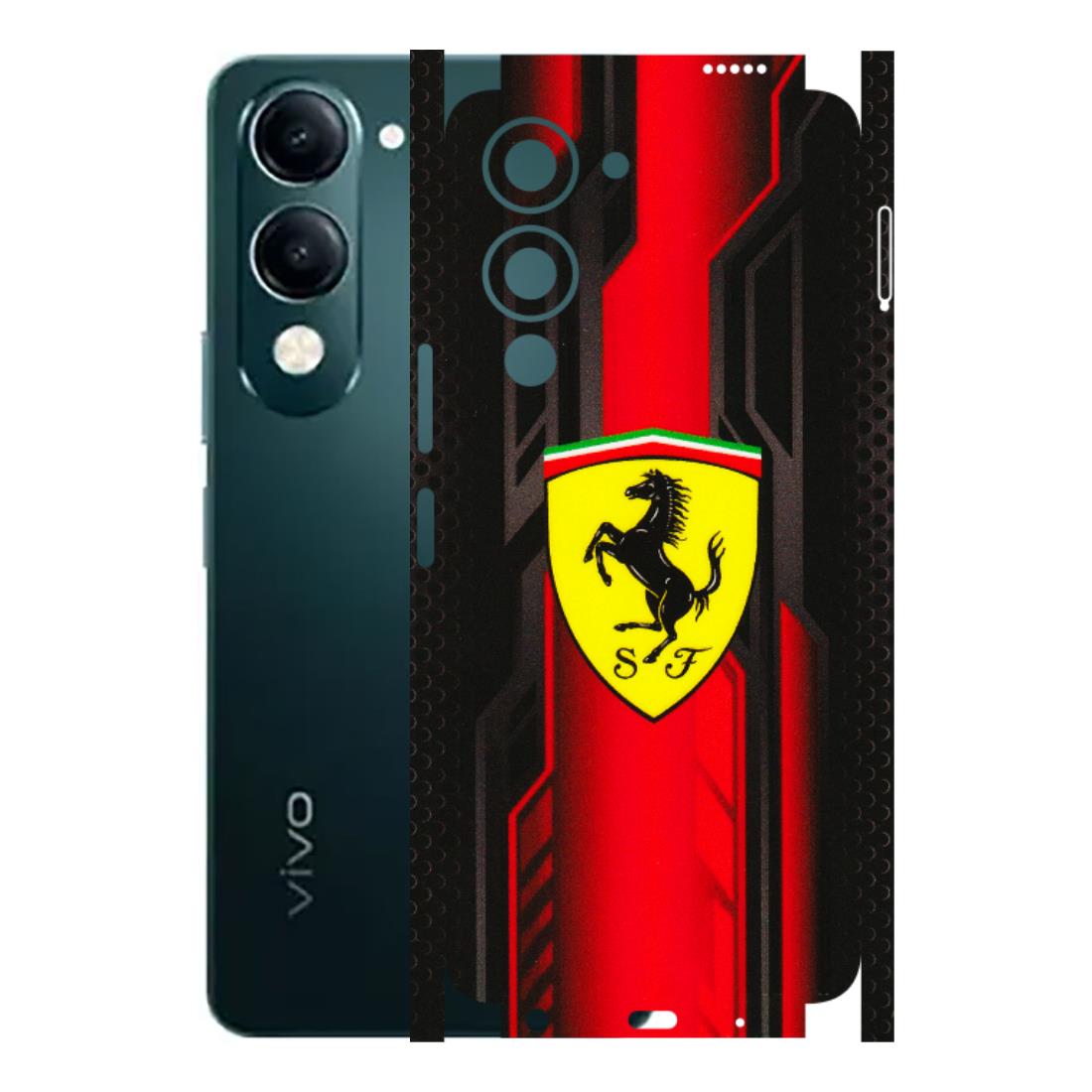 VIVO Y Series Phone Skins (All Models) - Black Ferrari Logo - 3D Embossed Finish (L-253) Vivo Y19E