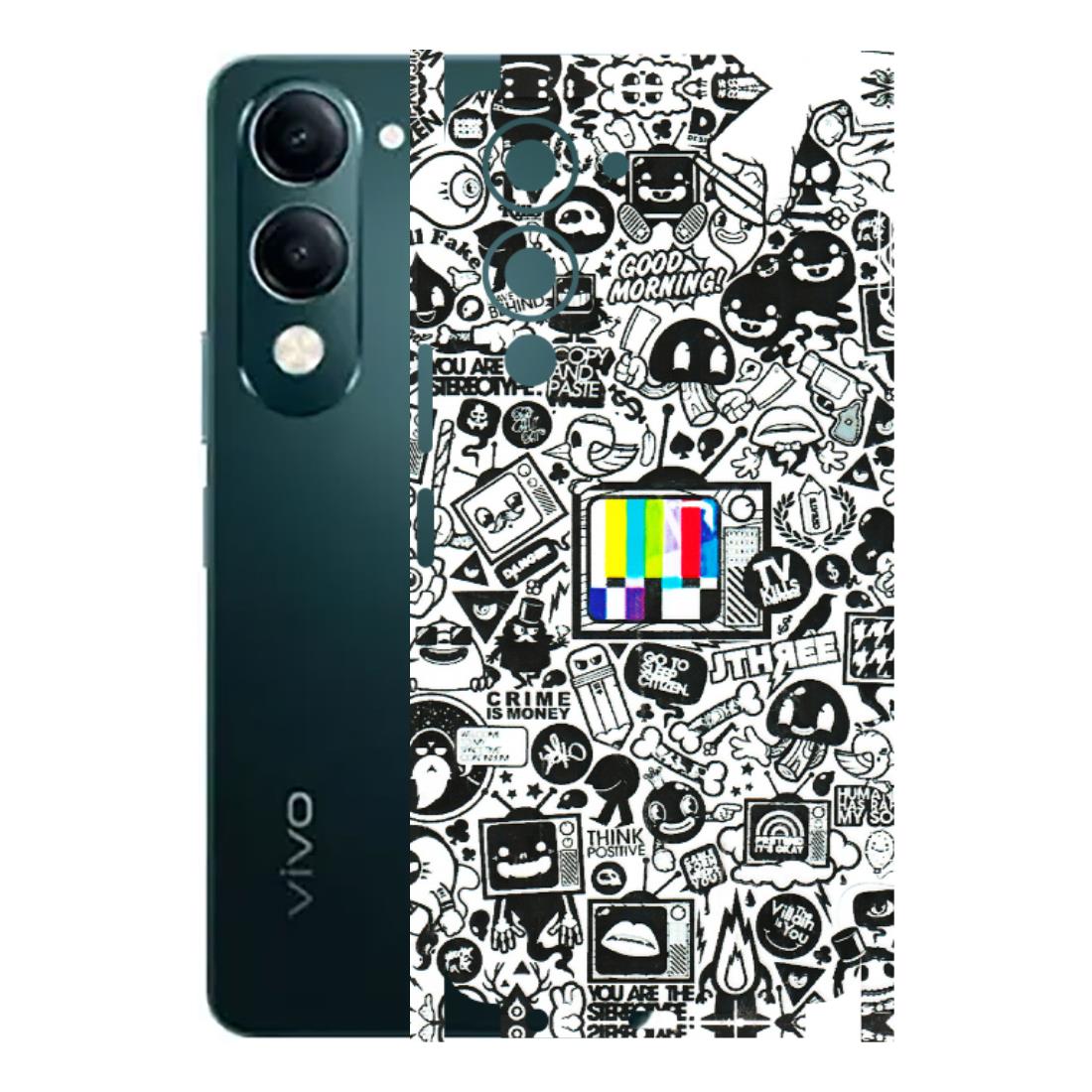 VIVO Y Series Phone Skins (All Models) - Doodles Positive Art - 3D Embossed Finish (L-263) Vivo Y19E