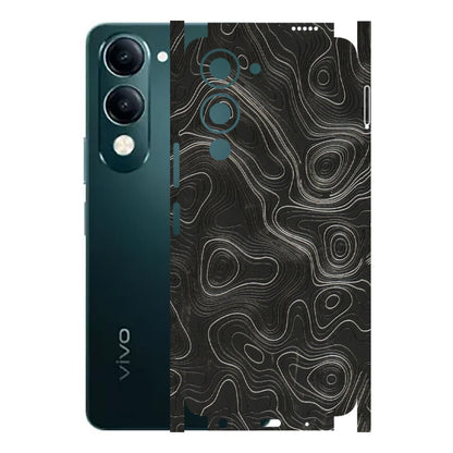 VIVO Y Series Phone Skins (All Models) - Abstract White Line Map - 3D Embossed Finish (L-269) Vivo Y19E