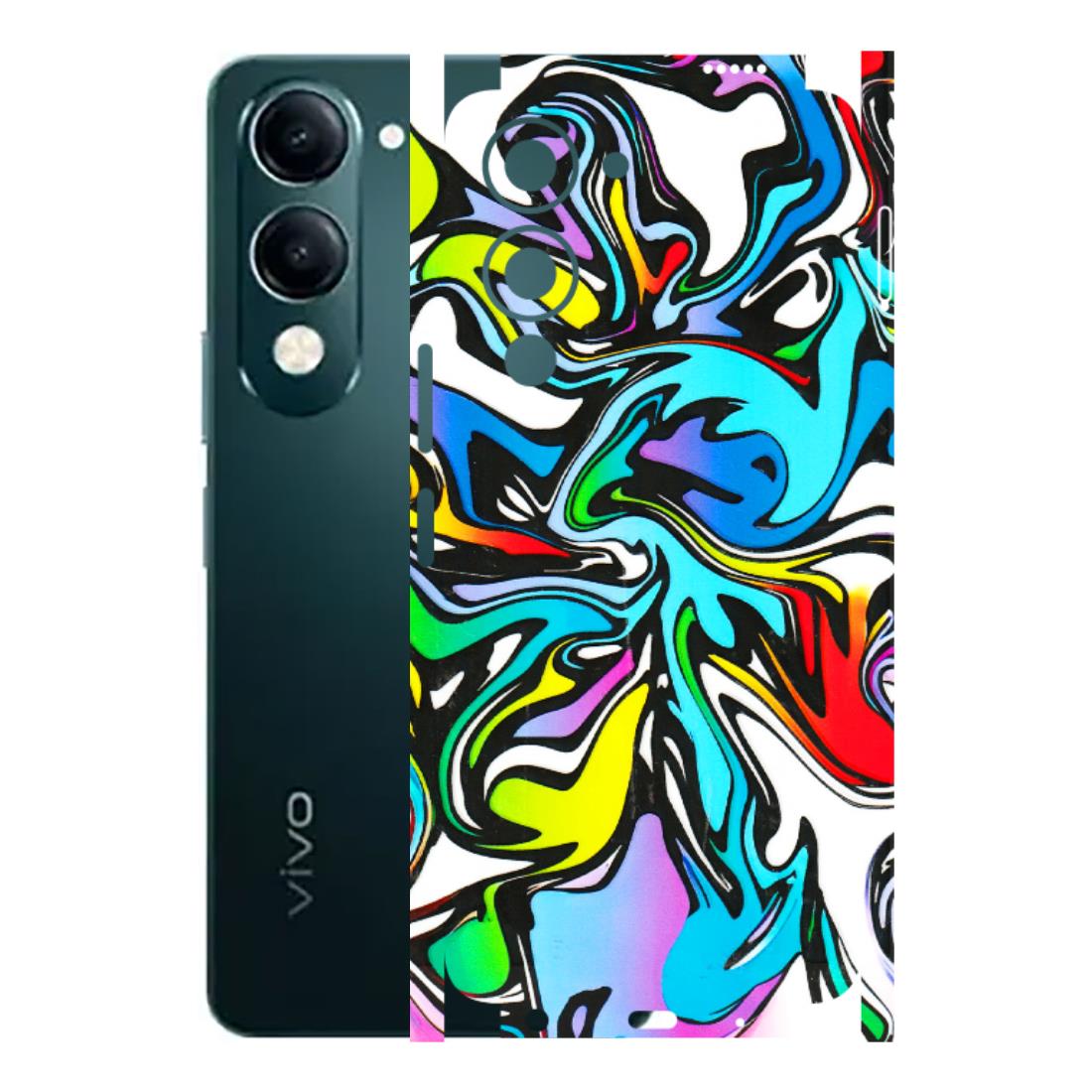 VIVO Y Series Phone Skins (All Models) - Abstract Colour Paints - 3D Embossed Finish (L-271) Vivo Y19E