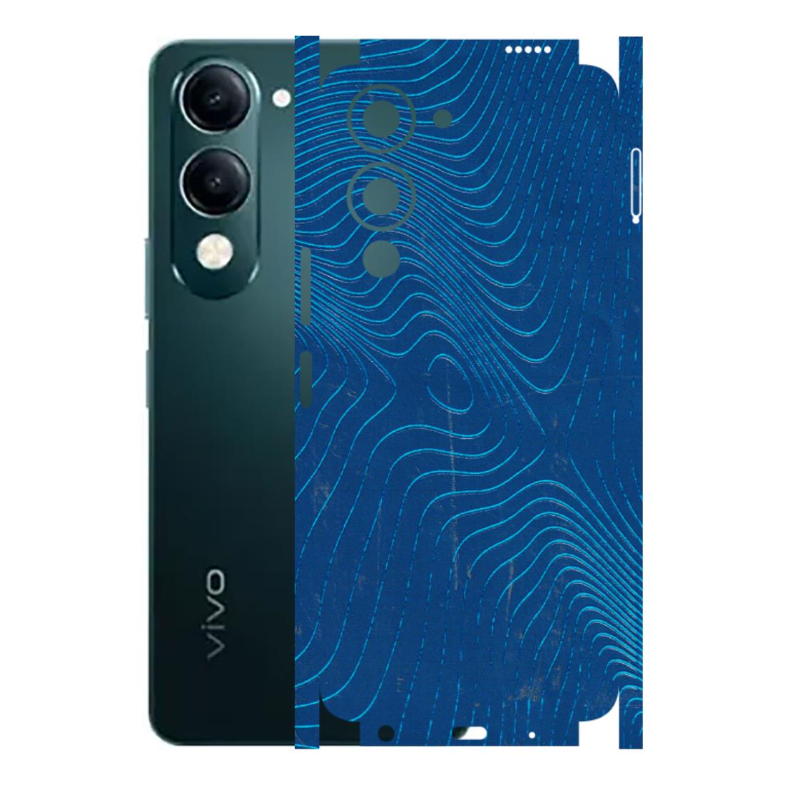 VIVO Y Series Phone Skins (All Models) - Abstract Blue Line Map - 3D Embossed Finish (L-272) Vivo Y19E