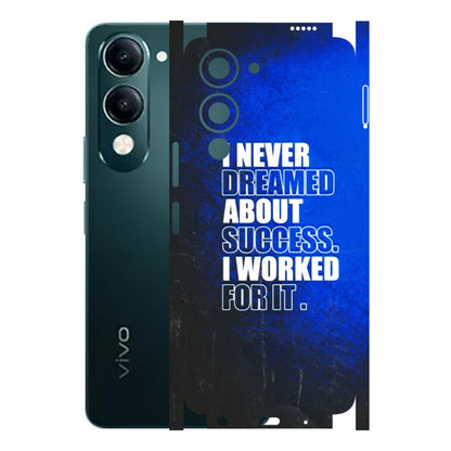 VIVO Y Series Phone Skins (All Models) - I Never Dreamed About Success - 3D Embossed Finish (L-283) Vivo Y19E