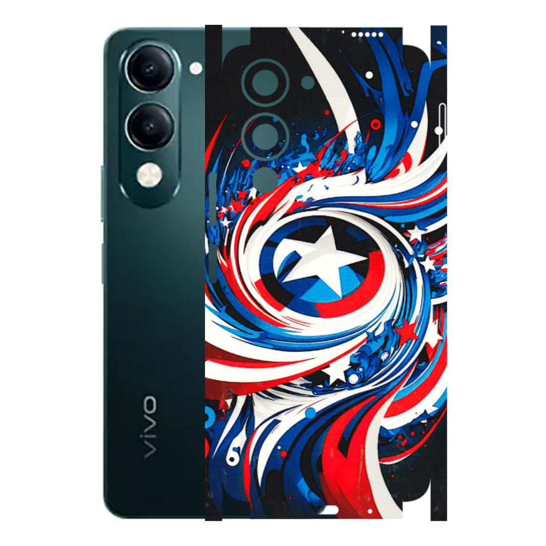 VIVO Y Series Phone Skins (All Models) - Captain America Logo - 3D Embossed Finish (L-307) Vivo Y19E