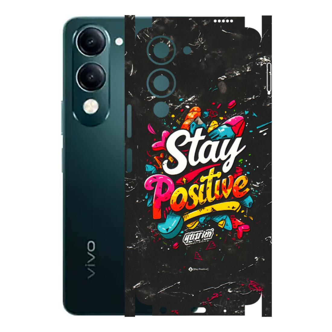 VIVO Y Series Phone Skins (All Models) - Stay Positive Black - 3D Embossed Finish (L-31) Vivo Y19E