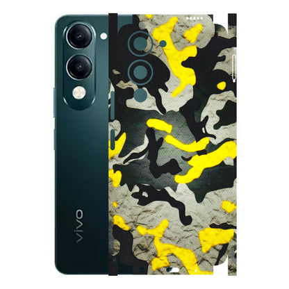 VIVO Y Series Phone Skins (All Models) - Yellow Camouflage - 3D Embossed Finish (L-61) Vivo Y19E