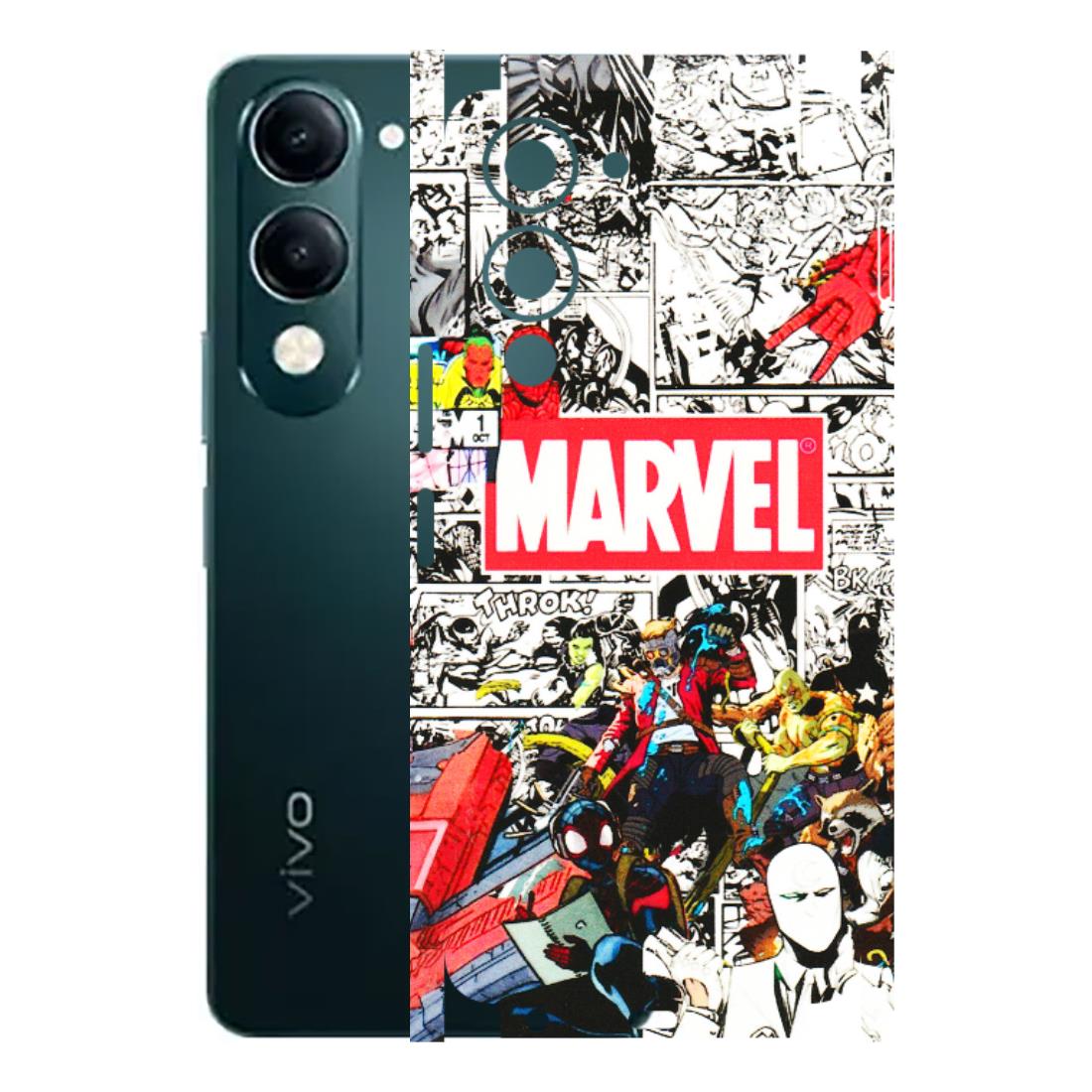 VIVO Y Series Phone Skins (All Models) - Marvel Colorful Comic - 3D Embossed Finish (L-64) Vivo Y19E