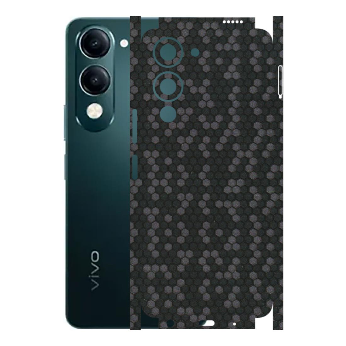 VIVO Y Series Phone Skins (All Models) - Black Grey Honeycomb Sober - 3D Embossed Finish (L-85) Vivo Y19E