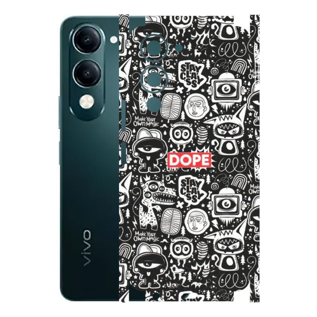 VIVO Y Series Phone Skins (All Models) - Dope Stay Classy Black Doodles - Matte Finish (M-126) Vivo Y19E