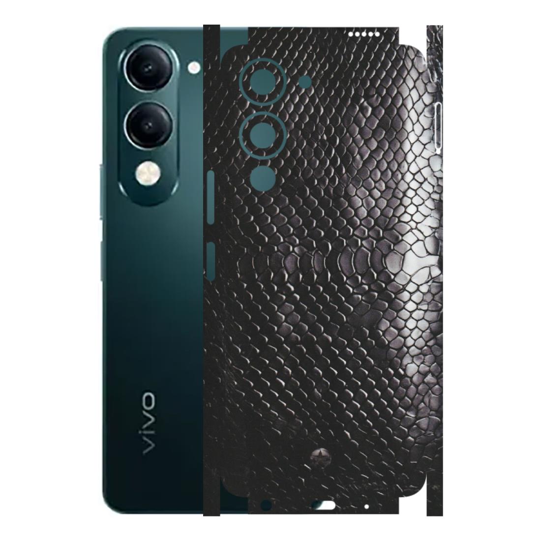 VIVO Y Series Phone Skins (All Models) - Black Snack Leather - Matte Finish (M-147) Vivo Y19E