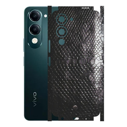 VIVO Y Series Phone Skins (All Models) - Black Snack Leather - Matte Finish (M-147) Vivo Y19E