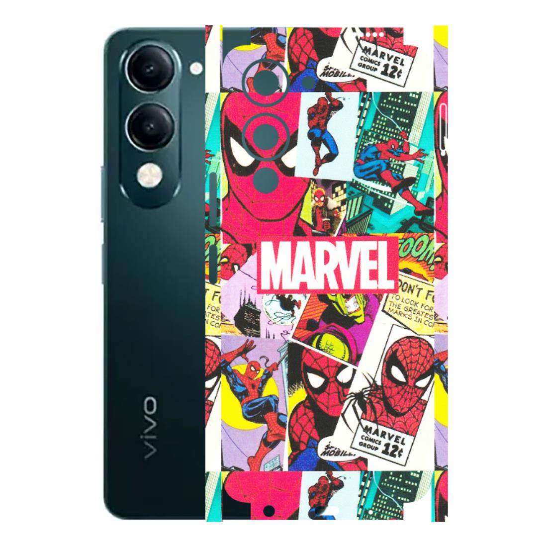 VIVO Y Series Phone Skins (All Models) - Marvel Comic Spiderman Grafitti - Matte Finish (M-72) Vivo Y19E