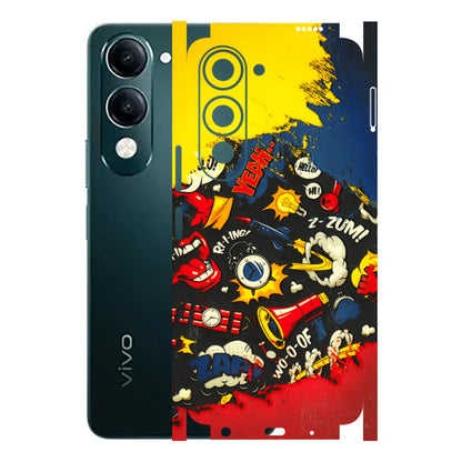 VIVO Y Series Phone Skins (All Models) - Pacific Doodle Art - 3D Embossed Finish (L-120) Vivo Y19 5G