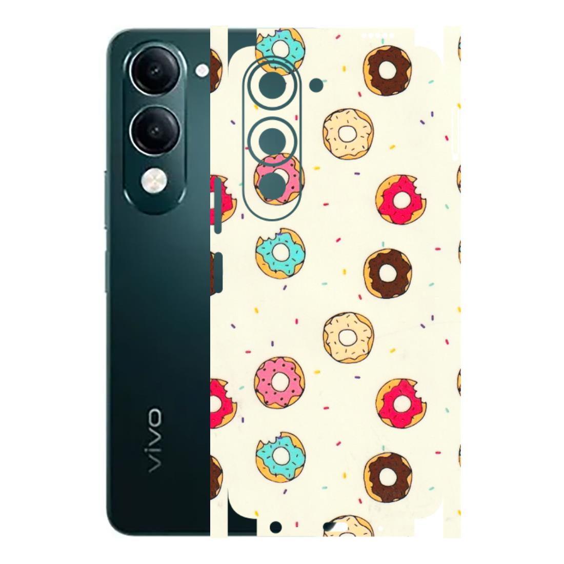 VIVO Y Series Phone Skins (All Models) - Mini Donuts Doodle Art - 3D Embossed Finish (L-122) Vivo Y19 5G