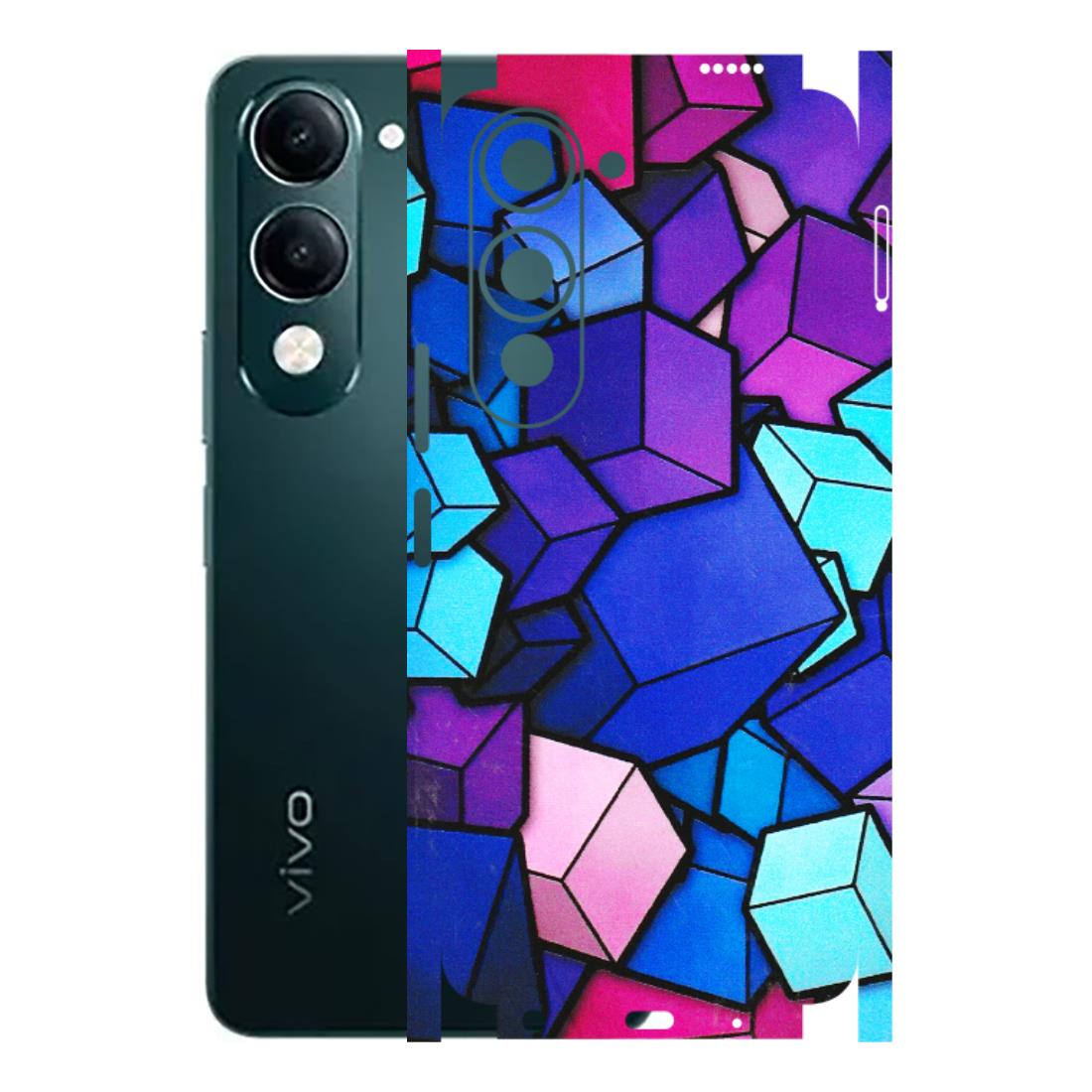 VIVO Y Series Phone Skins (All Models) - Cube Doodle - 3D Embossed Finish (L-141) Vivo Y19 5G