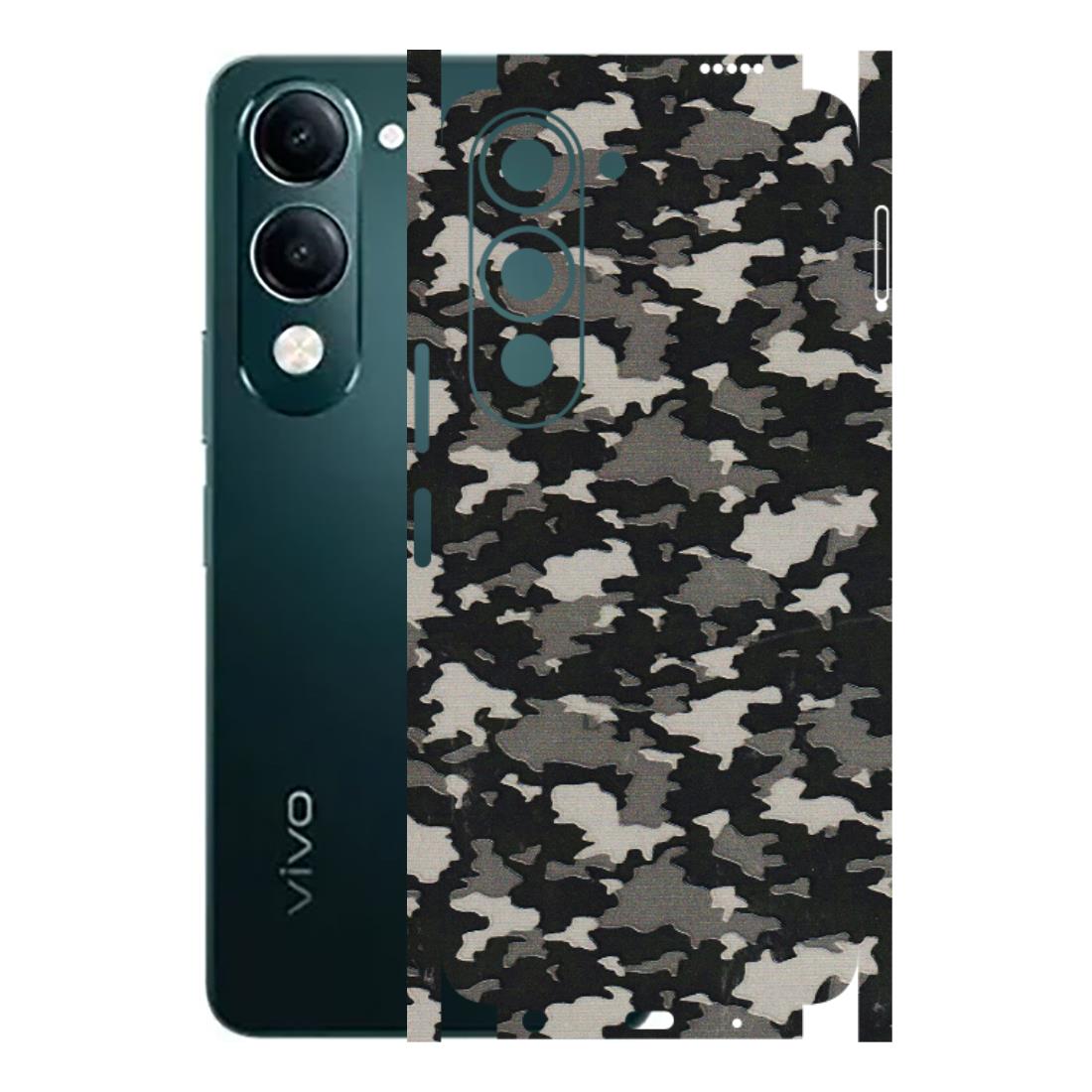 VIVO Y Series Phone Skins (All Models) - Black/Grey Camoflaunge - 3D Embossed Finish (L-142) Vivo Y19 5G