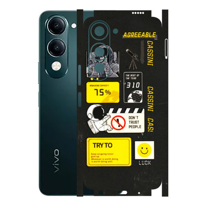 VIVO Y Series Phone Skins (All Models) - Black Cassini - 3D Embossed Finish (L-161) Vivo Y19 5G