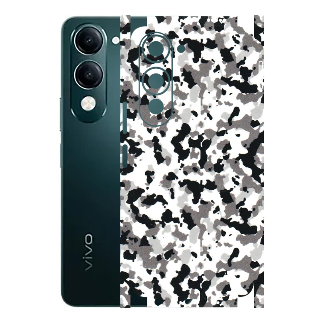 VIVO Y Series Phone Skins (All Models) - White Black Camouflage - 3D Embossed Finish (L-18) Vivo Y19 5G