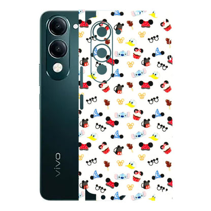 VIVO Y Series Phone Skins (All Models) - Minnie Mouse & Donald Doodles s - 3D Embossed Finish (L-194) Vivo Y19 5G