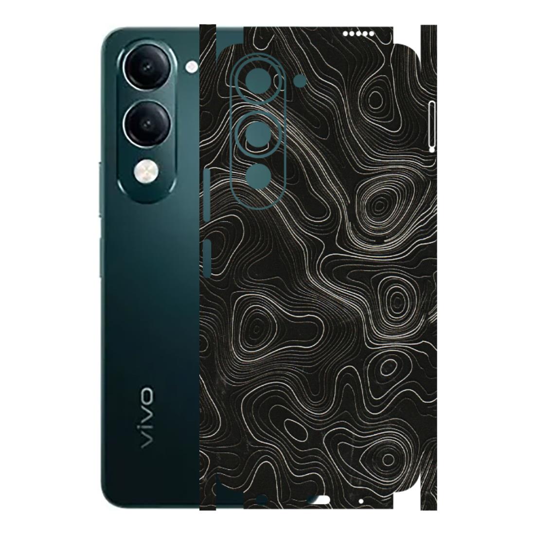VIVO Y Series Phone Skins (All Models) - Black Swirl - 3D Embossed Finish (L-196) Vivo Y19 5G