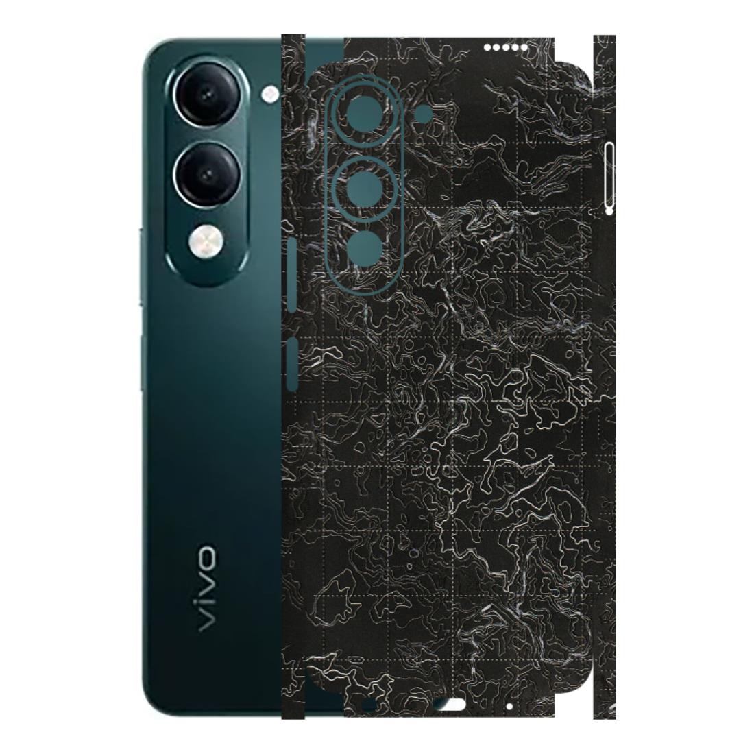 VIVO Y Series Phone Skins (All Models) - Black map Texture - 3D Embossed Finish (L-201) Vivo Y19 5G
