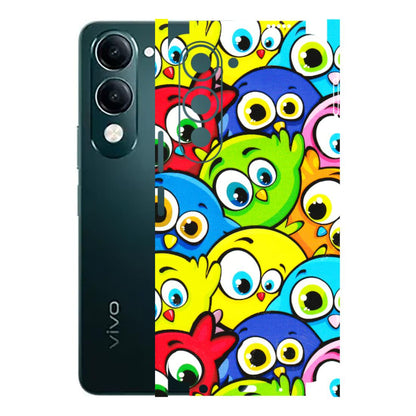 VIVO Y Series Phone Skins (All Models) - Cute Fluffy Birds - 3D Embossed Finish (L-213) Vivo Y19 5G