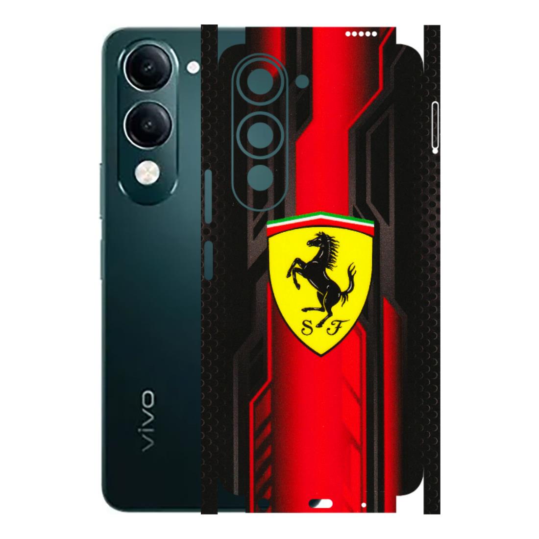 VIVO Y Series Phone Skins (All Models) - Black Ferrari Logo - 3D Embossed Finish (L-253) Vivo Y19 5G
