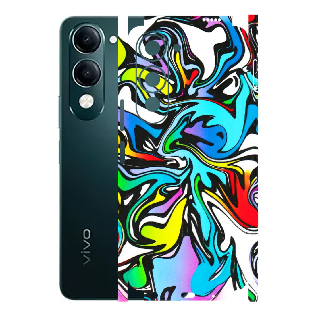 VIVO Y Series Phone Skins (All Models) - Abstract Colour Paints - 3D Embossed Finish (L-271) Vivo Y19 5G