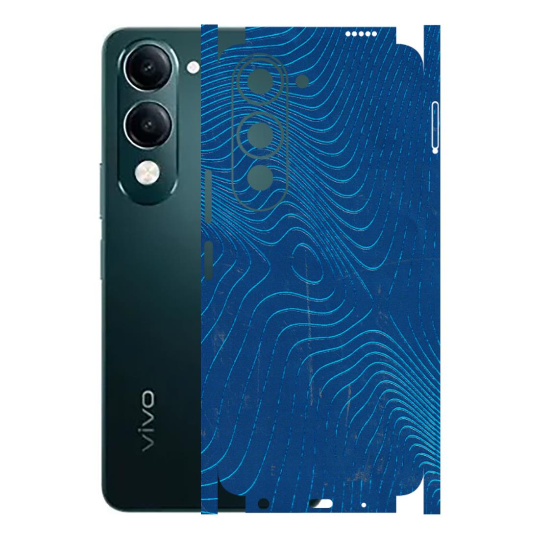 VIVO Y Series Phone Skins (All Models) - Abstract Blue Line Map - 3D Embossed Finish (L-272) Vivo Y19 5G