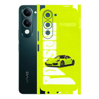 VIVO Y Series Phone Skins (All Models) - Lime Green Porche - 3D Embossed Finish (L-30) Vivo Y19 5G