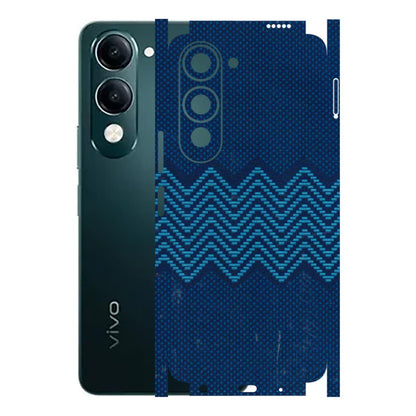 VIVO Y Series Phone Skins (All Models) - Blue Sober Waves - 3D Embossed Finish (L-306) Vivo Y19 5G