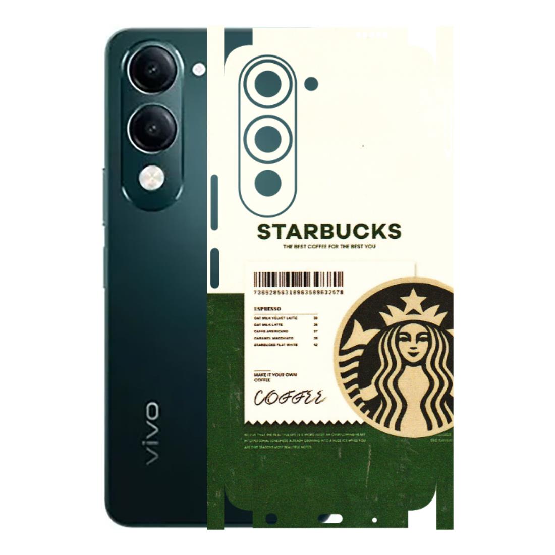 VIVO Y Series Phone Skins (All Models) - Starbucks Barcode - 3D Embossed Finish (L-308) Vivo Y19 5G