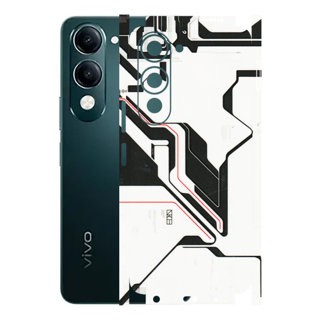VIVO Y Series Phone Skins (All Models) - White Techy Logo - 3D Embossed Finish (L-312) Vivo Y19 5G