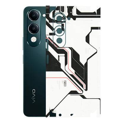 VIVO Y Series Phone Skins (All Models) - White Techy Logo - 3D Embossed Finish (L-312) Vivo Y19 5G