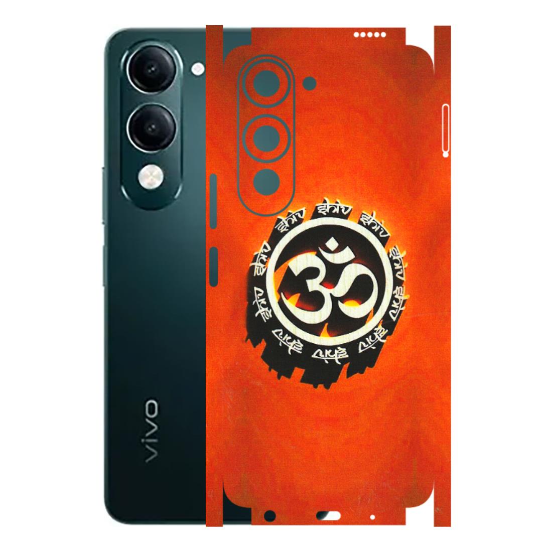VIVO Y Series Phone Skins (All Models) - Aum Shiv Orange - 3D Embossed Finish (L-32) Vivo Y19 5G