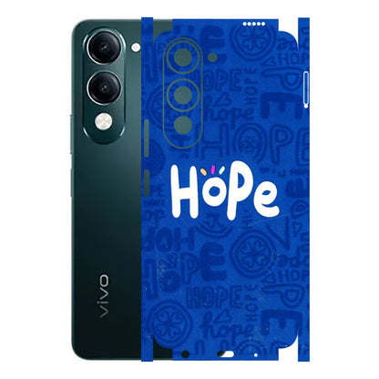 VIVO Y Series Phone Skins (All Models) - Hope Doodles Blue - 3D Embossed Finish (L-43) Vivo Y19 5G