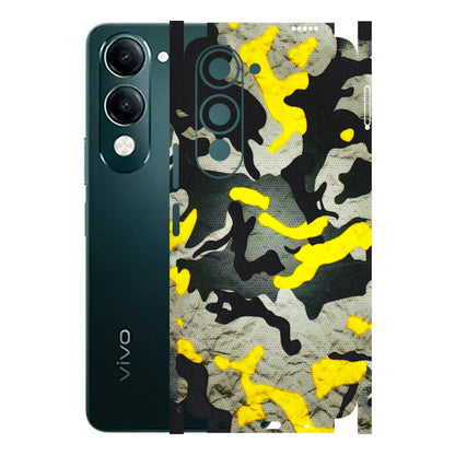 VIVO Y Series Phone Skins (All Models) - Yellow Camouflage - 3D Embossed Finish (L-61) Vivo Y19 5G