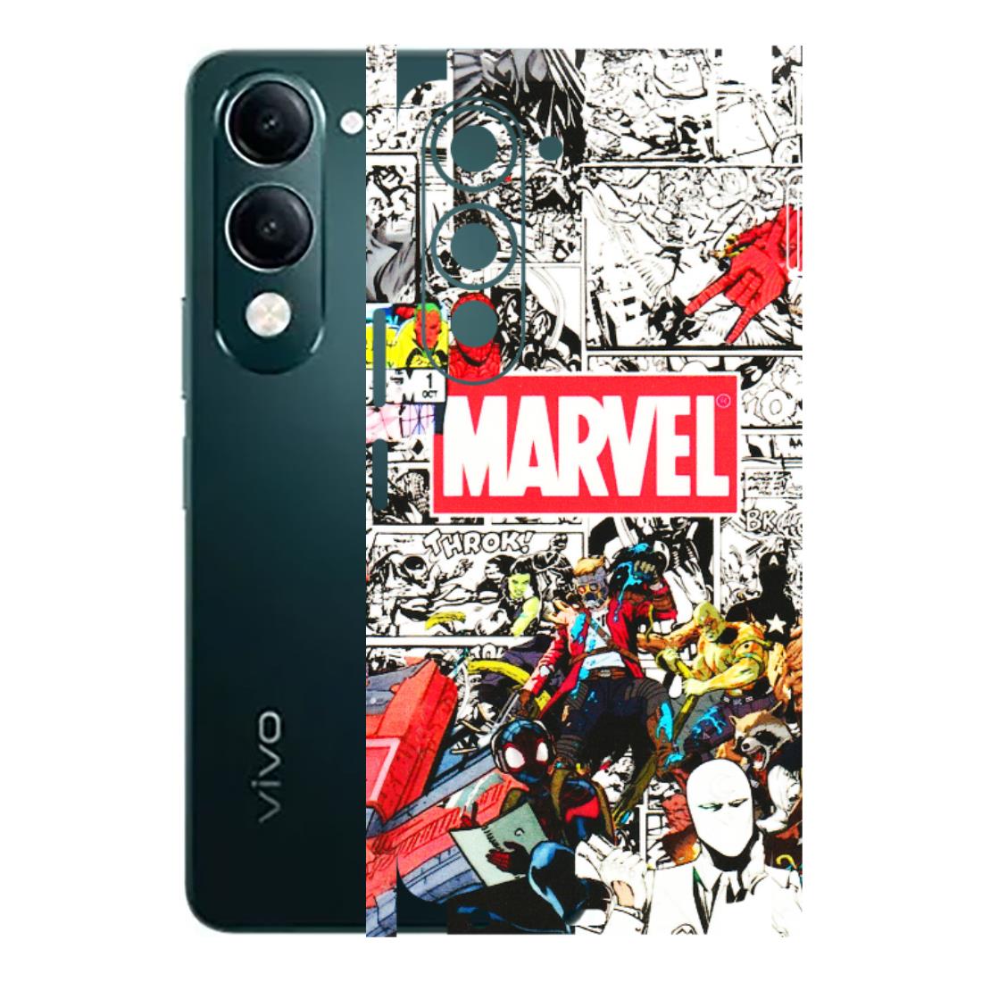 VIVO Y Series Phone Skins (All Models) - Marvel Colorful Comic - 3D Embossed Finish (L-64) Vivo Y19 5G