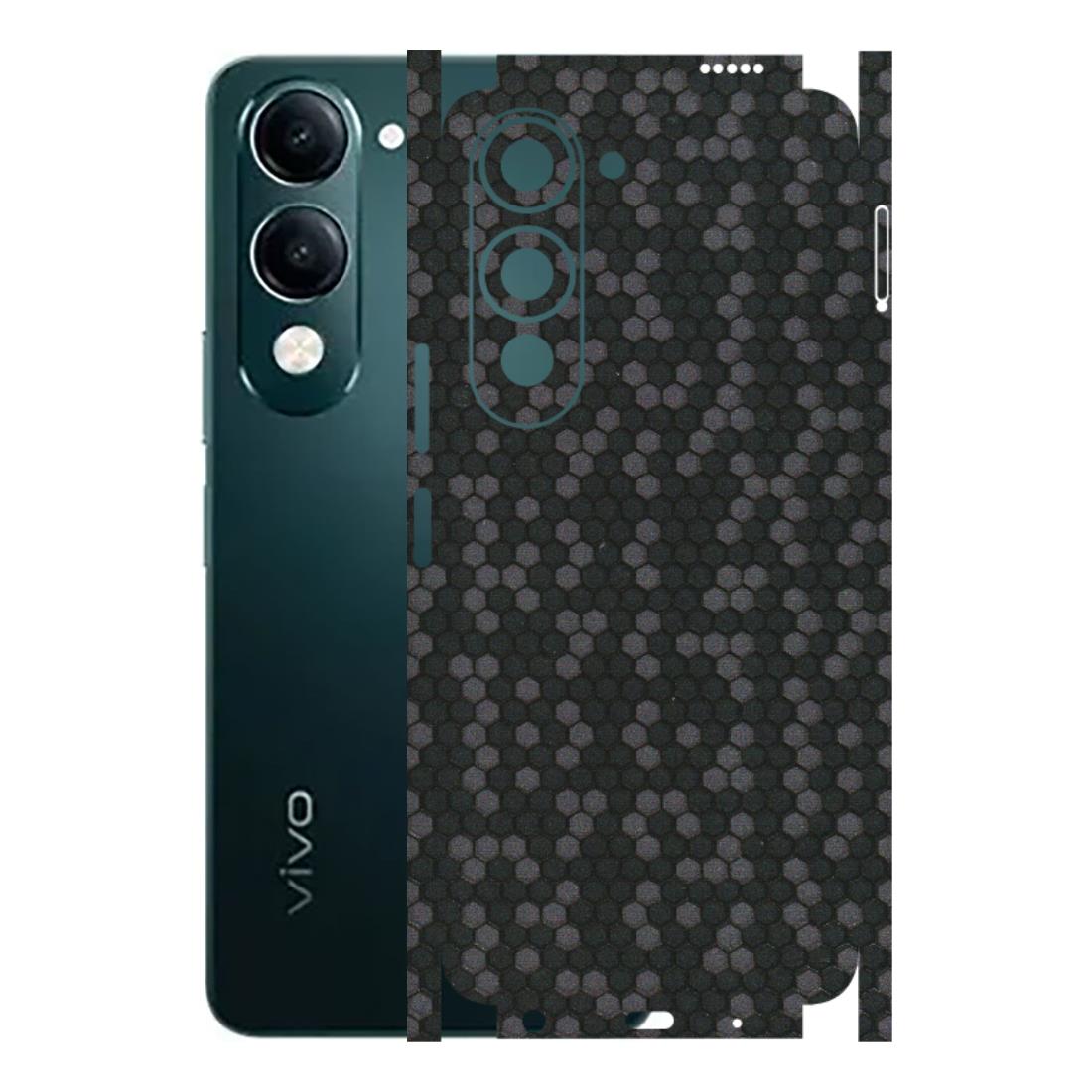 VIVO Y Series Phone Skins (All Models) - Black Grey Honeycomb Sober - 3D Embossed Finish (L-85) Vivo Y19 5G