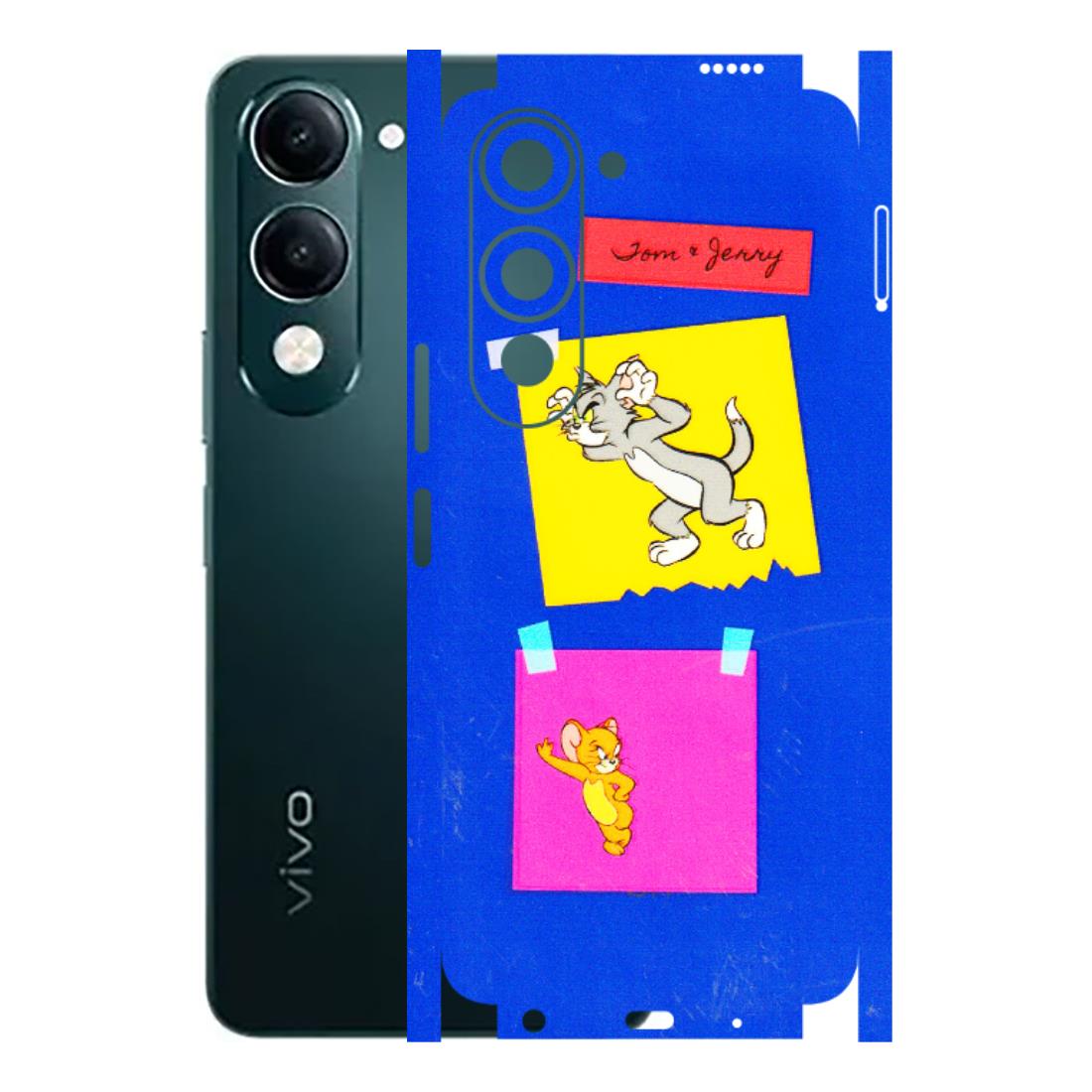 VIVO Y Series Phone Skins (All Models) - Tom N Jerry Sticky Notes - 3D Embossed Finish (L-88) Vivo Y19 5G