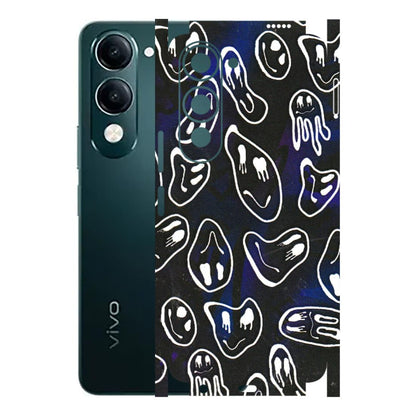 VIVO Y Series Phone Skins (All Models) - Distorted Smileys - 3D Embossed Finish (L-92) Vivo Y19 5G